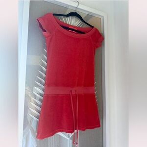 vintage juicy couture coral pink terry cloth dress